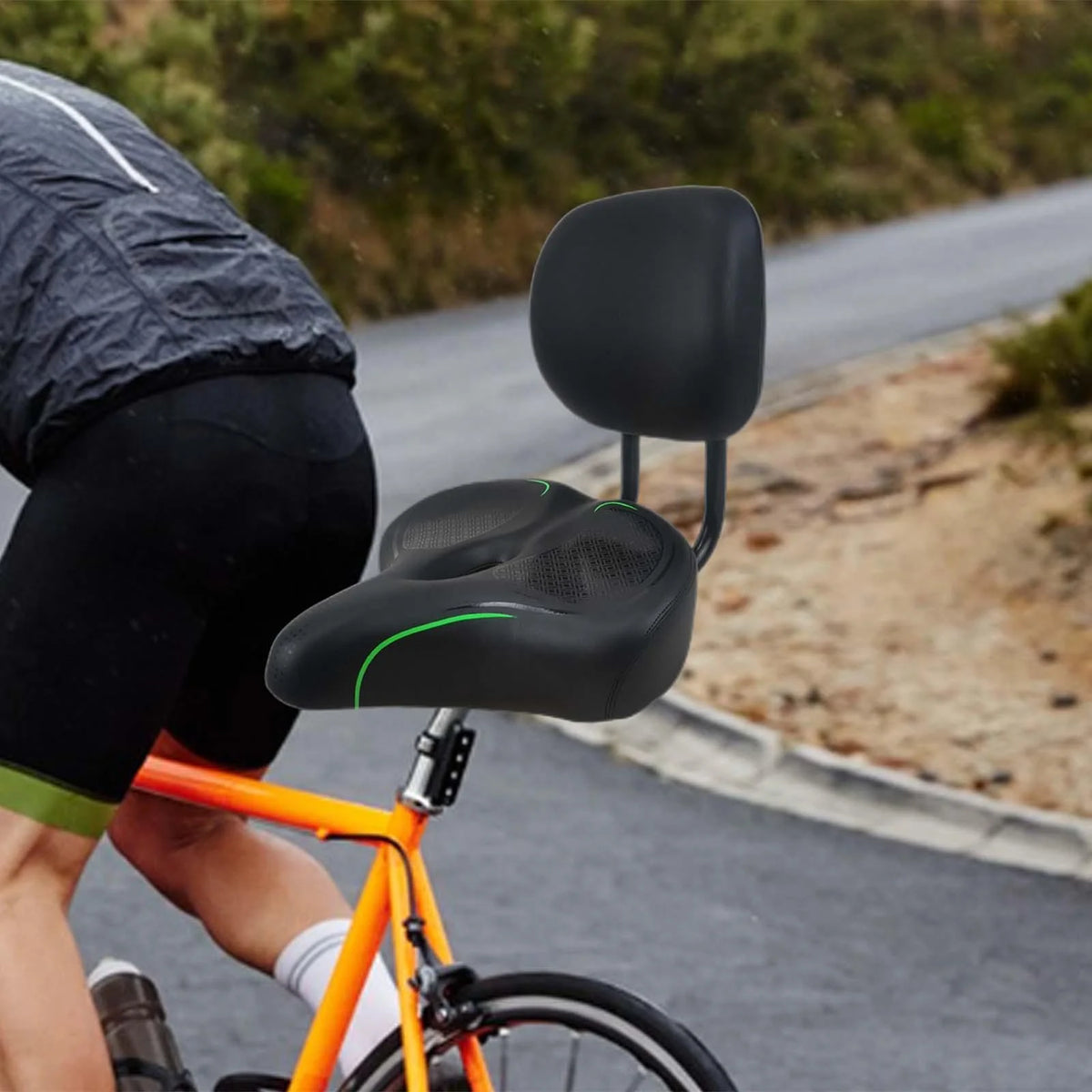 Green Bicycling Bike Seat with Backrest D7126