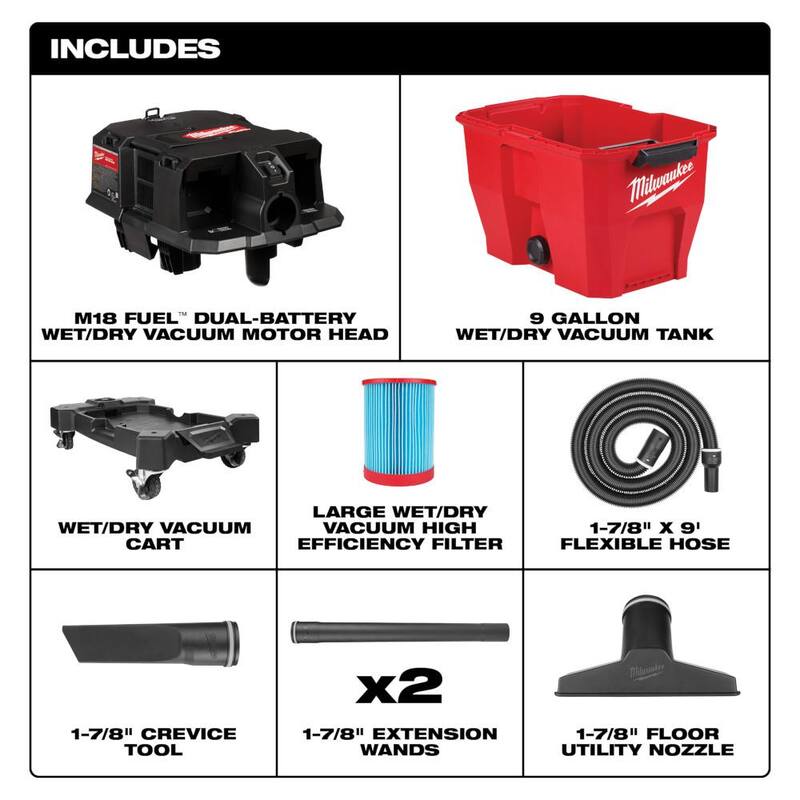 9 Gal. Cordless Wet/Dry Shop Vacuum with Brush, Crevice and Nozzle Kit G78822