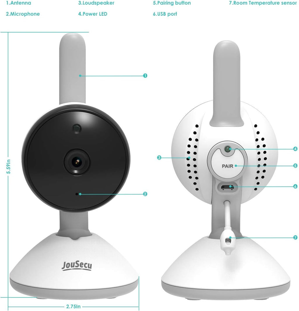 4.3 Inches LCD Split Screen Baby Monitor with 2 Camera U8858