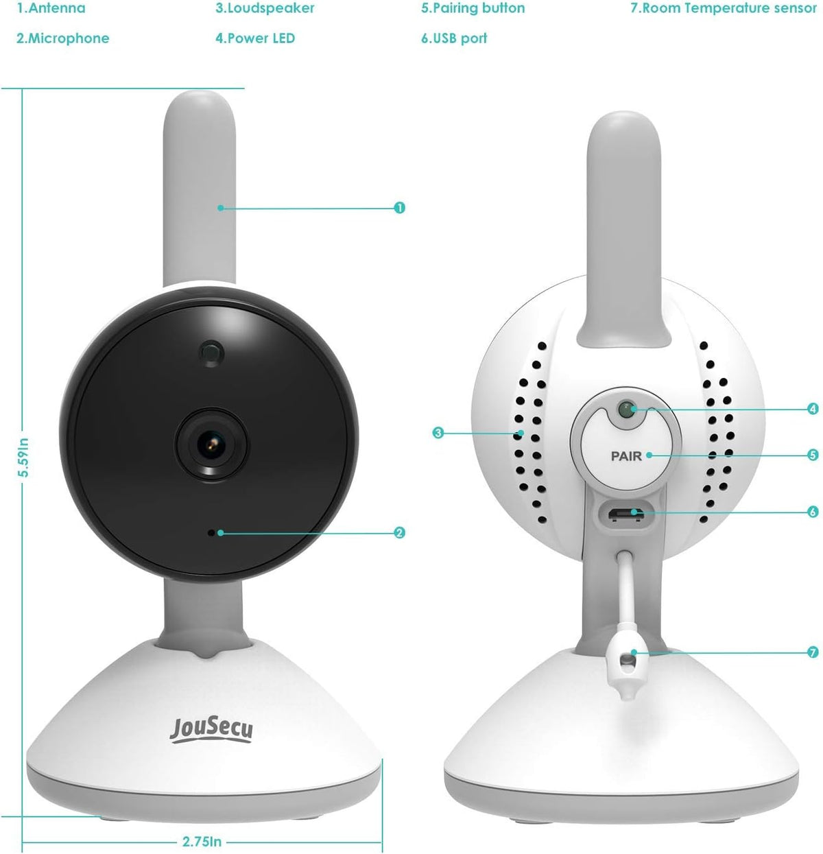 4.3 Inches LCD Split Screen Baby Monitor with 2 Camera U8858