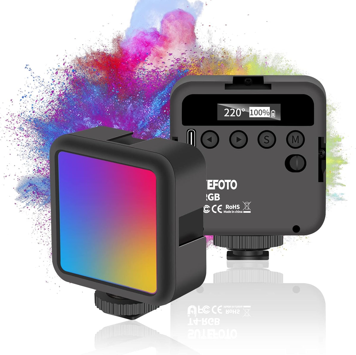 RGB 360° Full Color Portable LED Camera Light with LCD Display O636