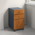 3 Drawer Mobile File Cabinet, Natural Cherry/Slate X158