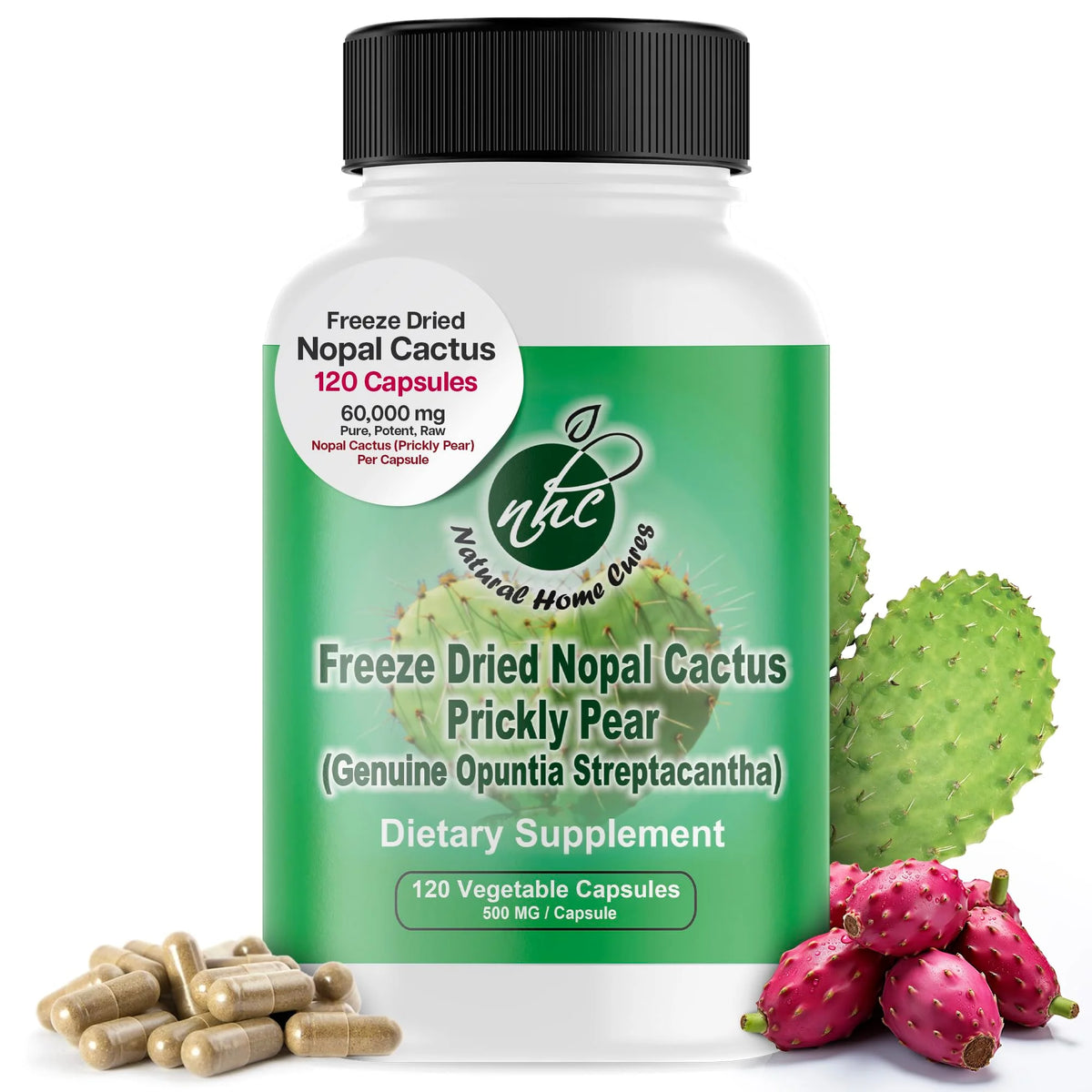 Nopal Cactus 60,000 mg Prickly Pear Extract 120 Veggie Caps Q224594