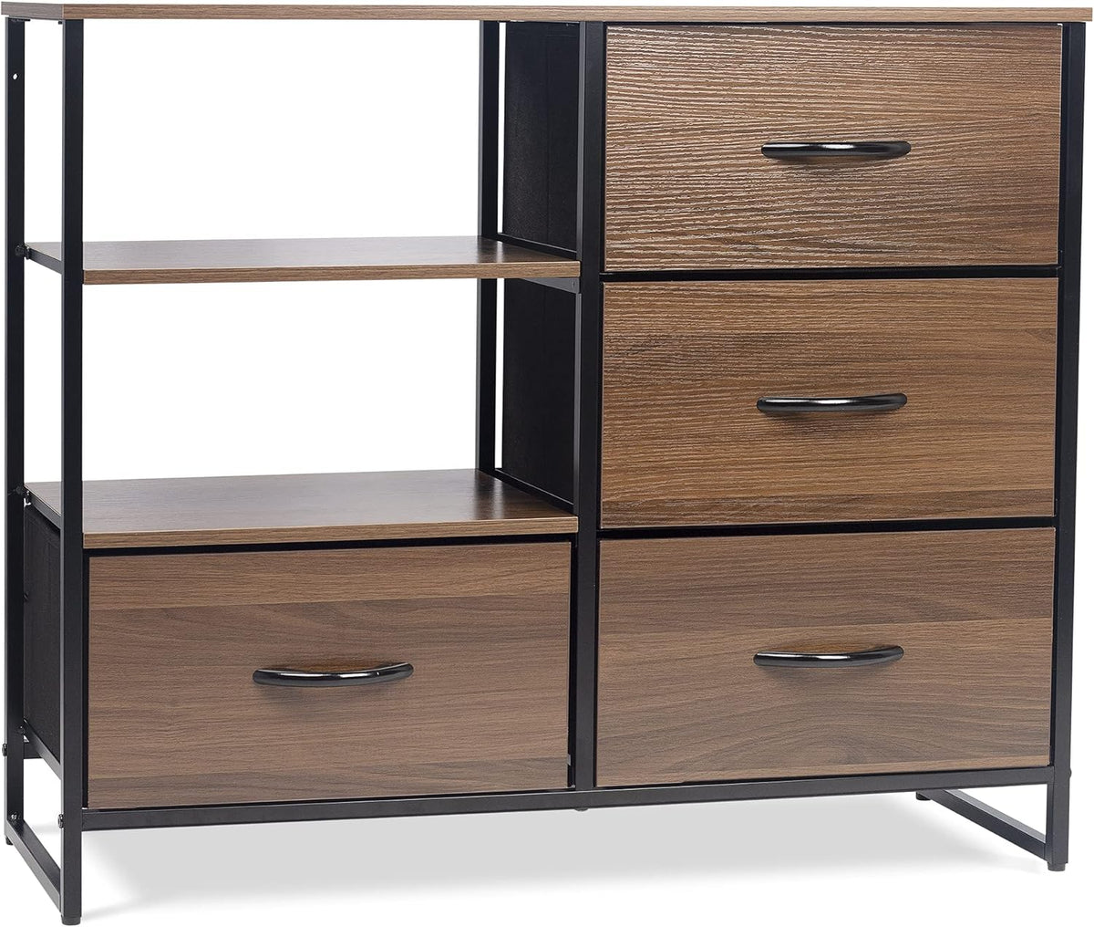 8 Drawer Fabric Storage Dresser with Wooden Top, Espresso Brown K696347
