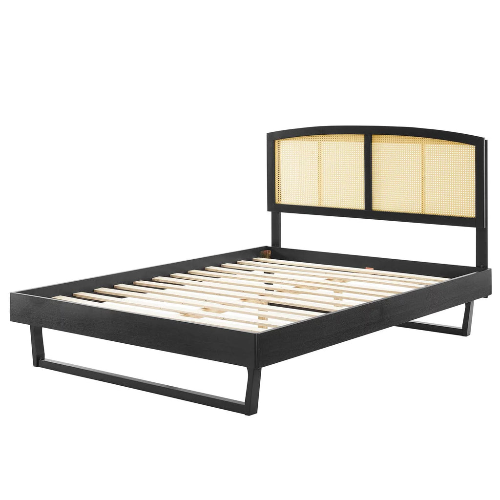 Black Wood Full Size Platform Bed Frame E881762