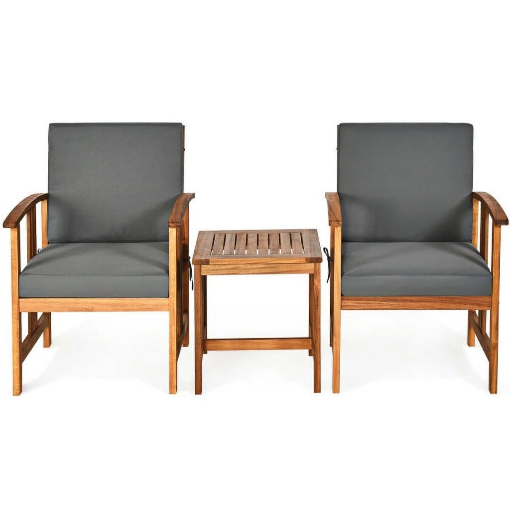 Acacia Wood 3-Piece Patio Sofa Set Q463