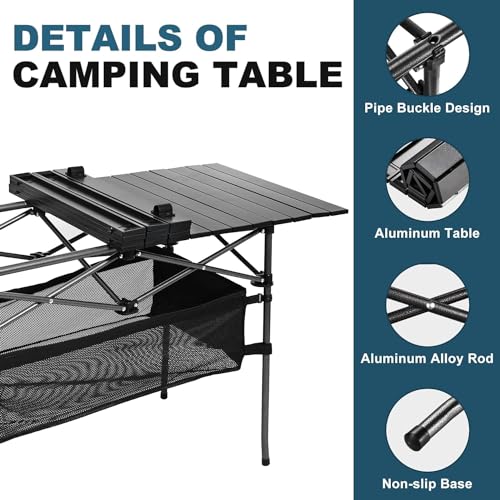 Lightweight Aluminum Folding Camping Table with Carrying Bag S871