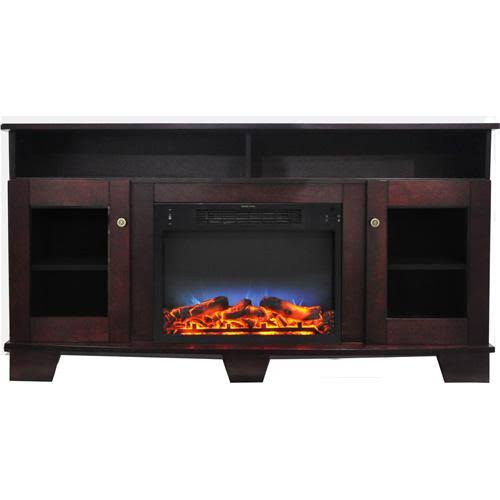 White Electric Fireplace with Entertainment Stand J7858