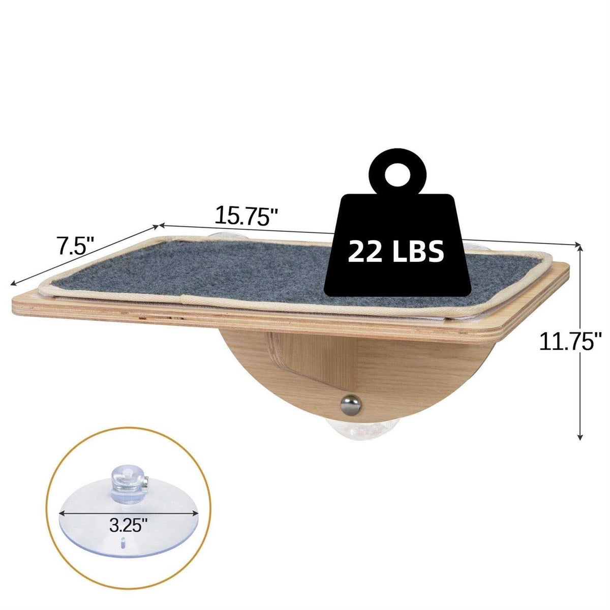 Cat Window Perch with Suction Cups F93003