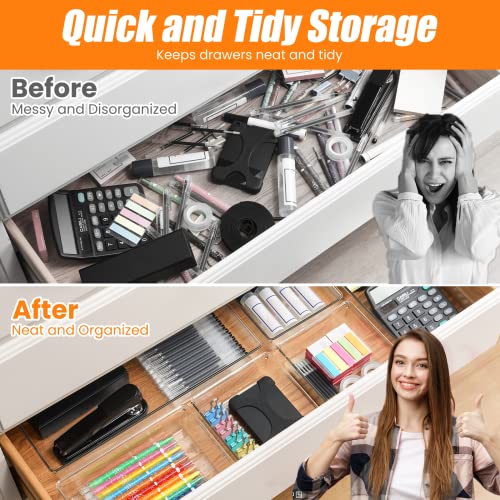 6 Pcs Clear Acrylic Drawer Organizer Set N4876