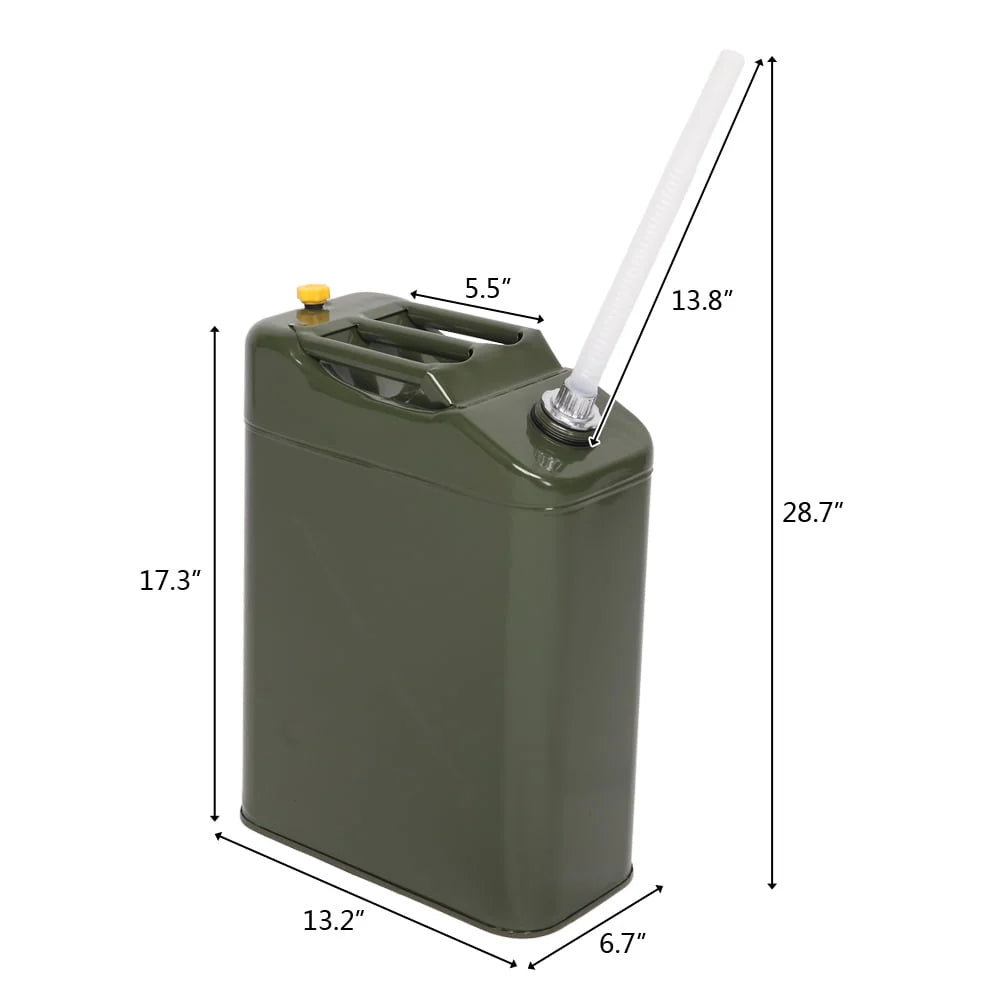 Portable Jerry Can with Spout, Army Green, 20L 5 Gallon W6530