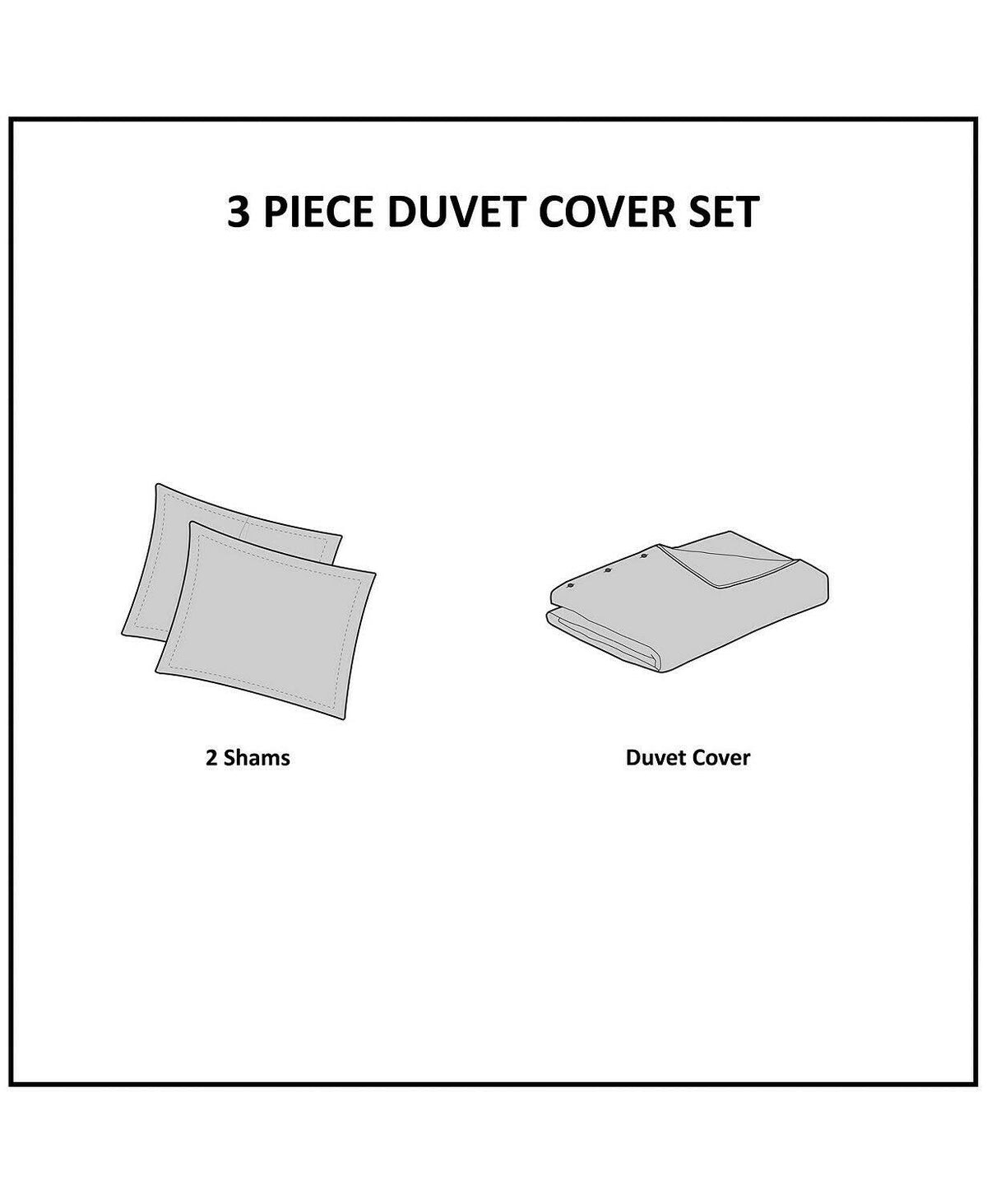 3 Piece Tufted Cotton Chenille Duvet Cover Set White King/Cal King C498413