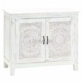 White Hand Carved Accent Cabinet X560764