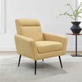Yellow Upholstered Accent Chair with Metal Legs K48383