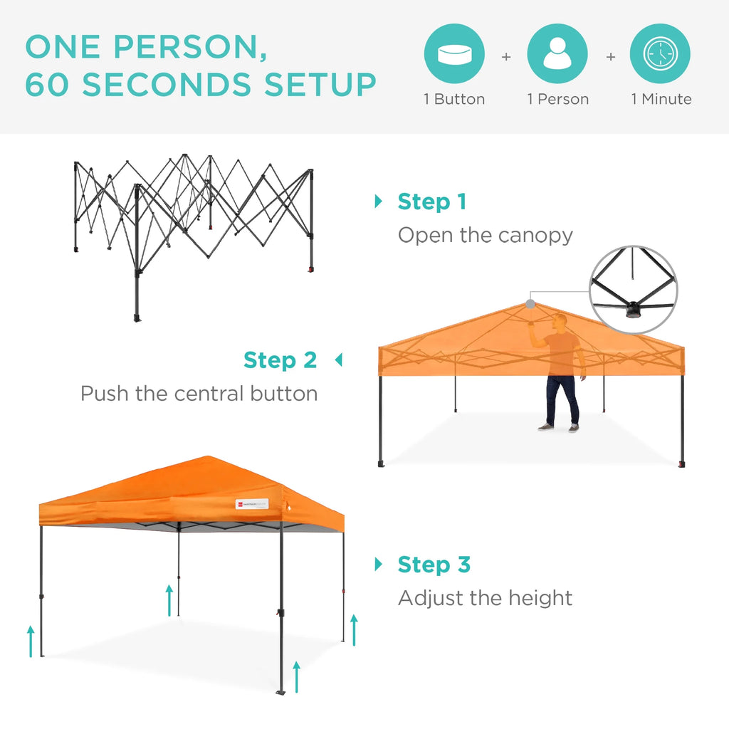 10x10ft Pop Up Canopy with Wheeled Case and 4 Weight Bags L666