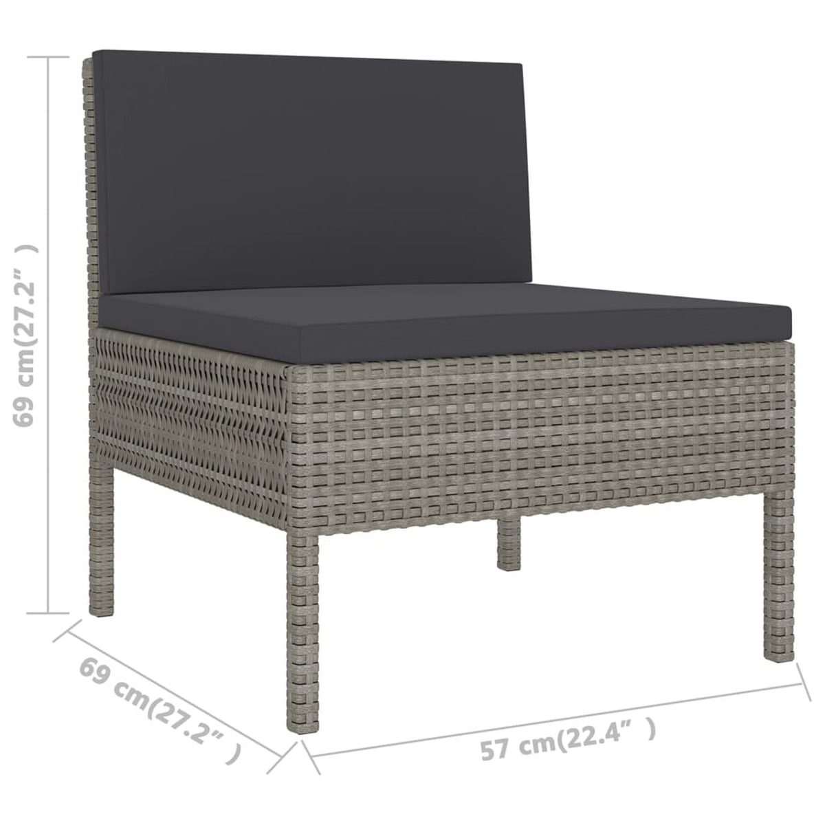 9 Piece Poly Rattan Outdoor Sectional Sofa Set C582070