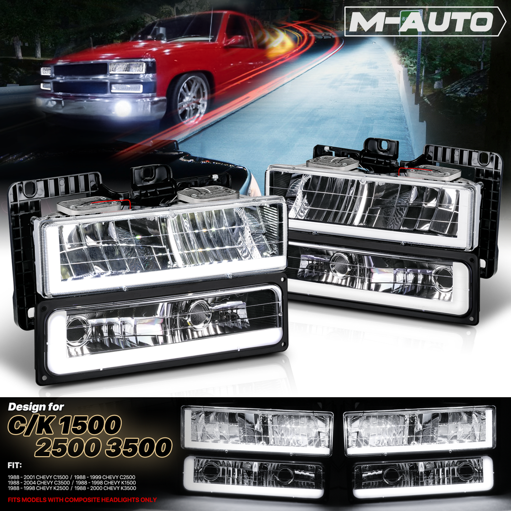 Switchback LED Tube DRL Headlights Assembly M467