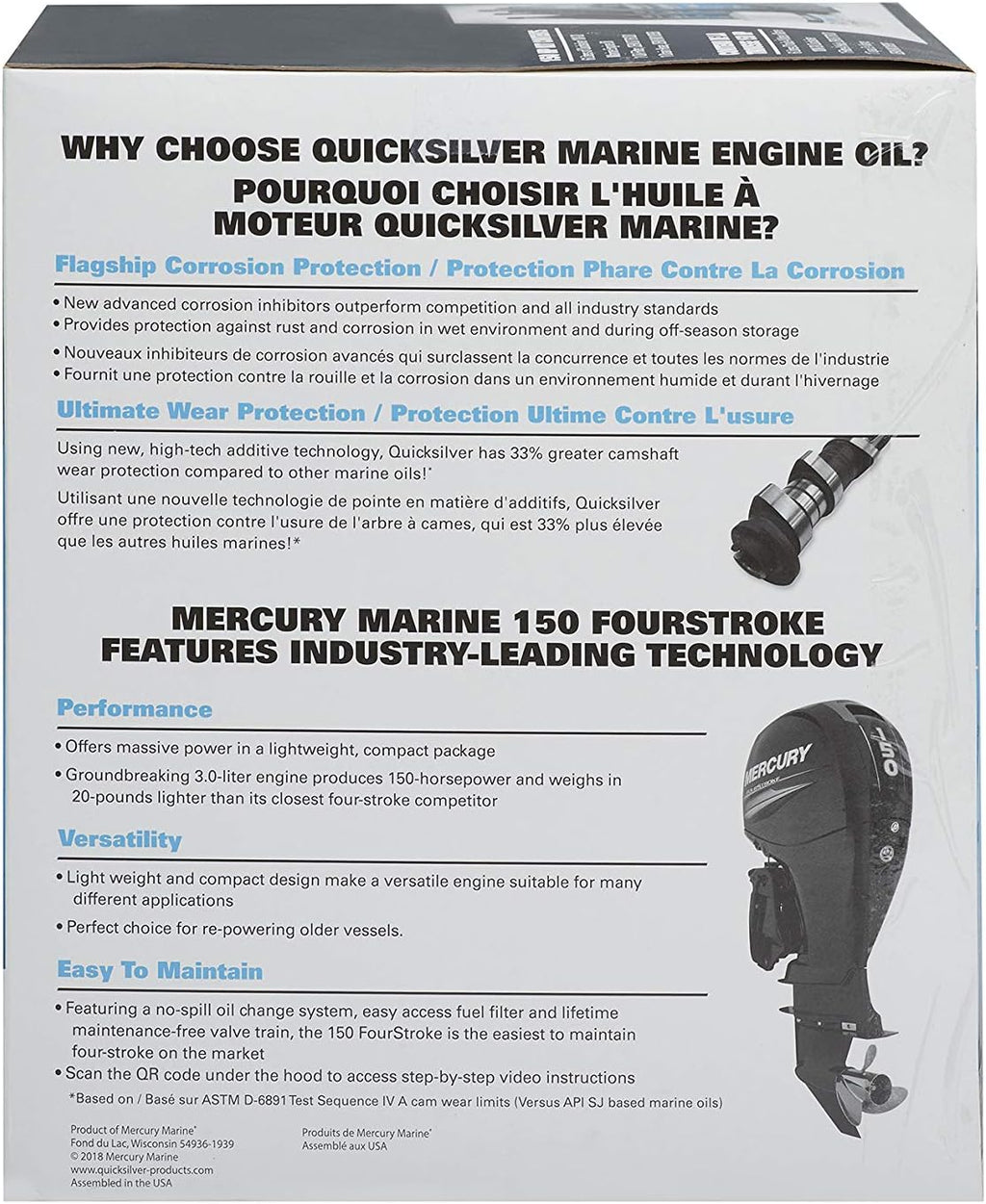 Marine Engine Oil Change Kit for Mercury/Mariner 150 HP Engines Pack of 2 X485967
