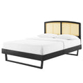 Black Wood Full Size Platform Bed Frame E881762