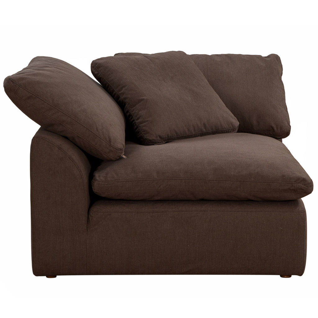 Brown Puff Fabric Slipcover for 2-Piece Loveseat N9115