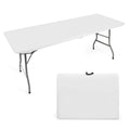 6FT Fold-in-Half White Portable Folding Table I309118