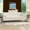 84" Tufted Tuxedo Sofa Cloud White Performance Velvet C745856