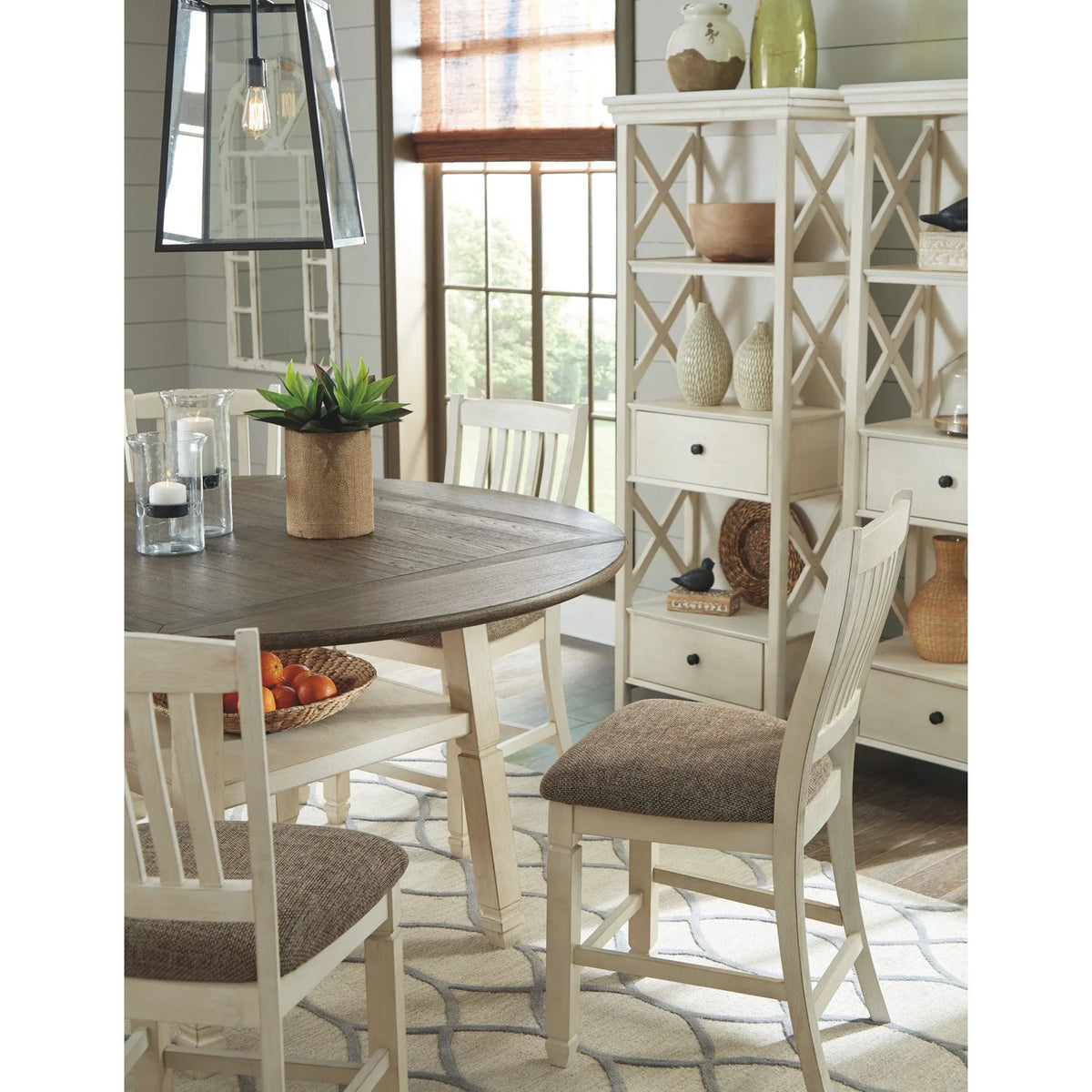 White Drop Leaf Counter Height Dining Table Y7339