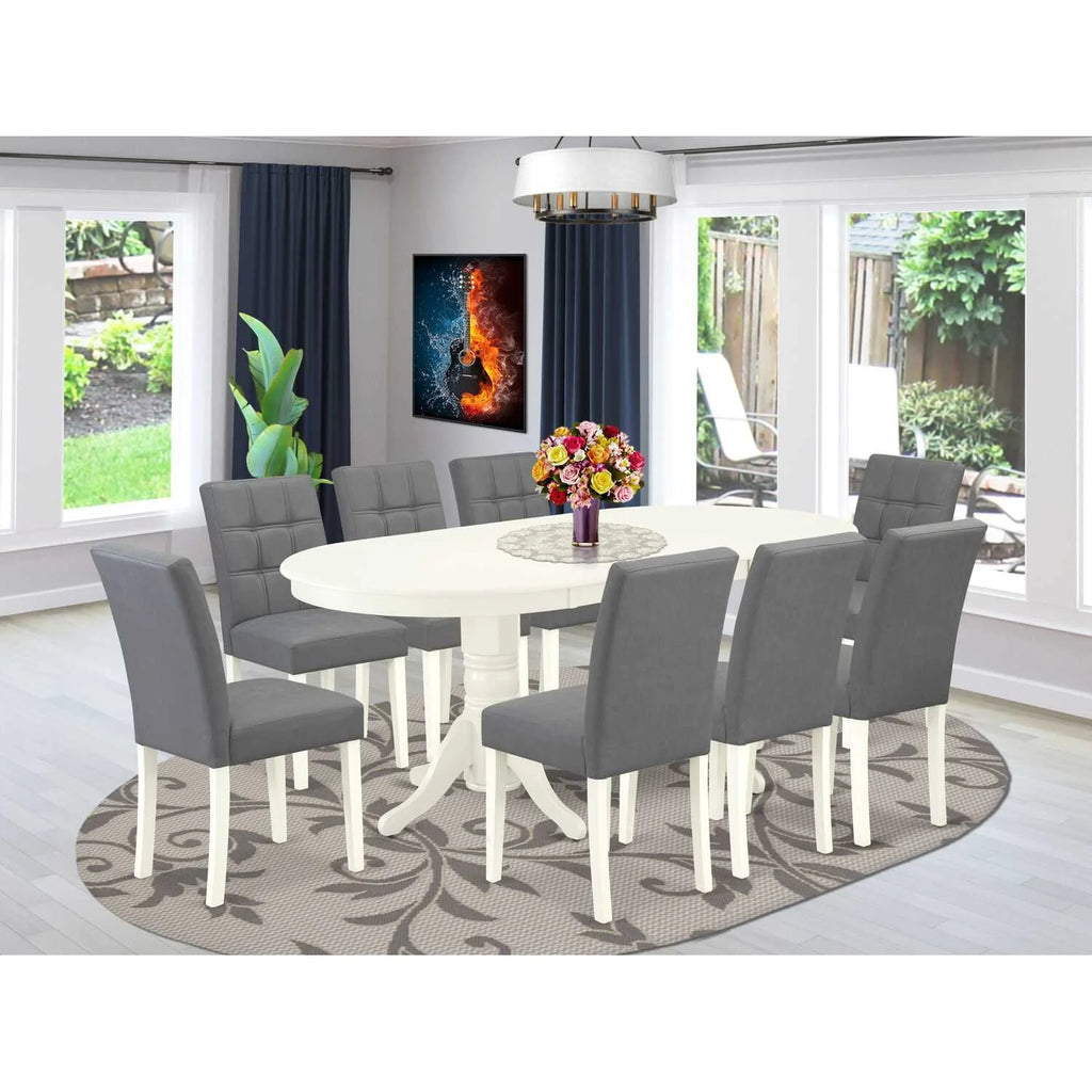 9 Piece Dining Room Table Set with Oval Table and 8 Chairs N786870