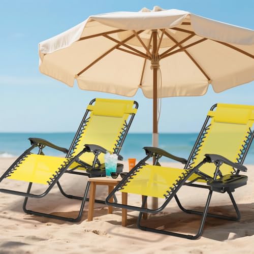 Aqua Zero Gravity Chair with Pillow and Cup Holder, 2 Pack V43896