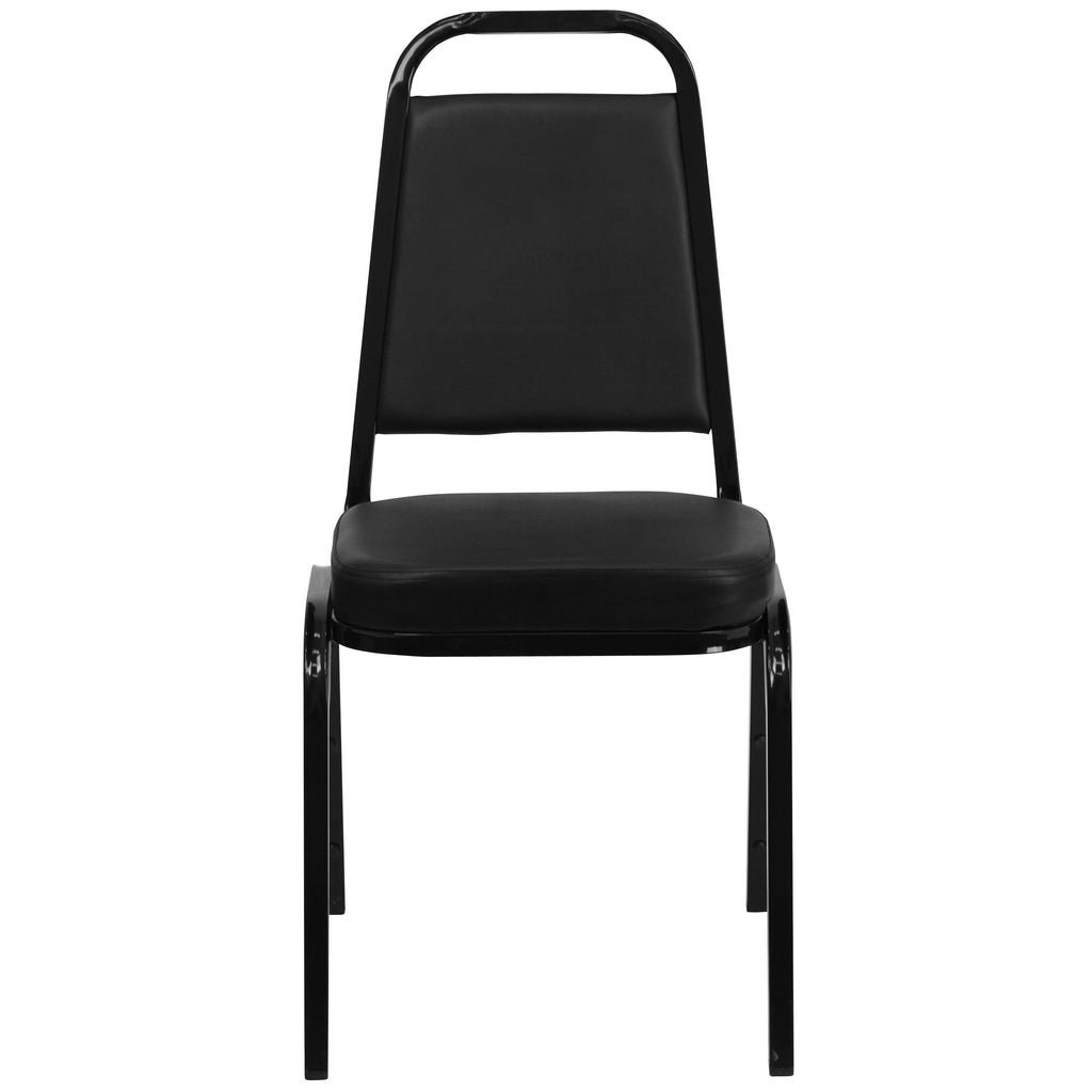 4 Pack Black Vinyl Stacking Banquet Chair Q4356