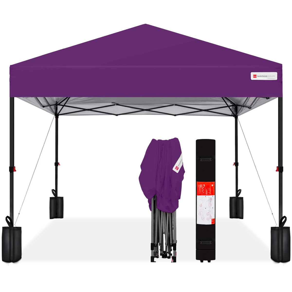 10x10ft Pop Up Canopy with Wheeled Case and 4 Weight Bags L666