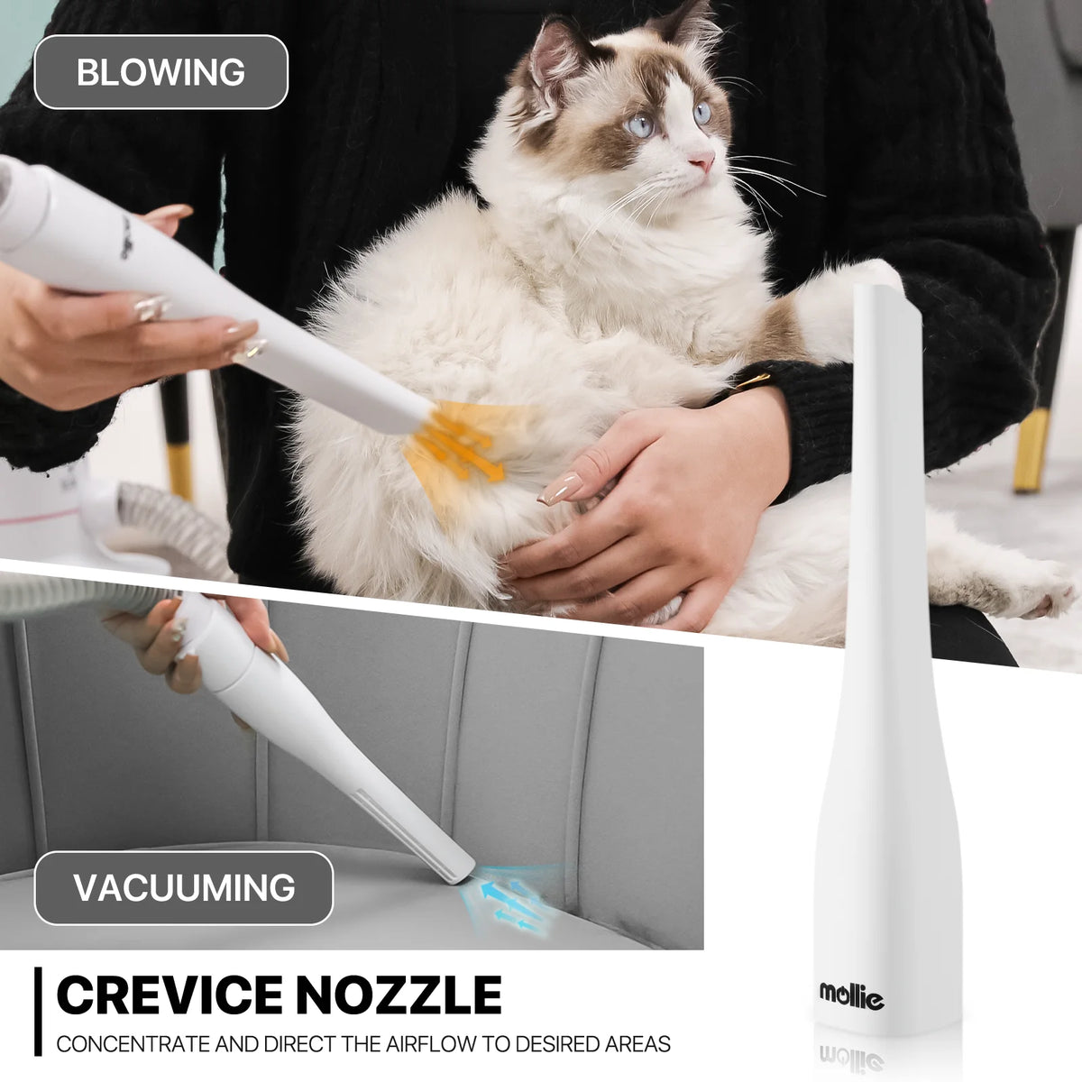 Blue 3-in-1 Pet Grooming Vacuum Kit with 6 Grooming Tools J594