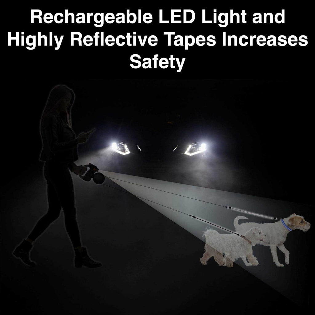 Retractable Leash with Light 360 Coupler S998