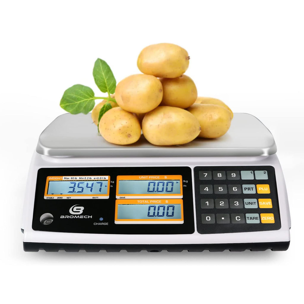NTEP Digital Price Computing Scale, 60lb Rechargeable Commercial Food Scale W161362