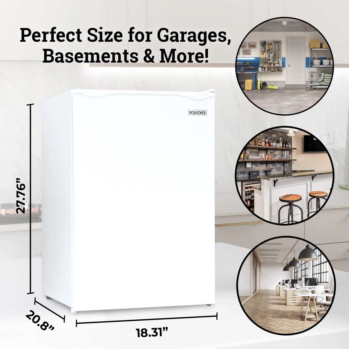 White 2.6 Cu. Ft. Refrigerator with Freezer W8108