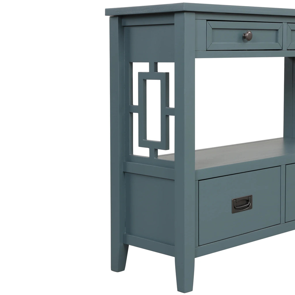 Blue Pine Wood Console Table F435