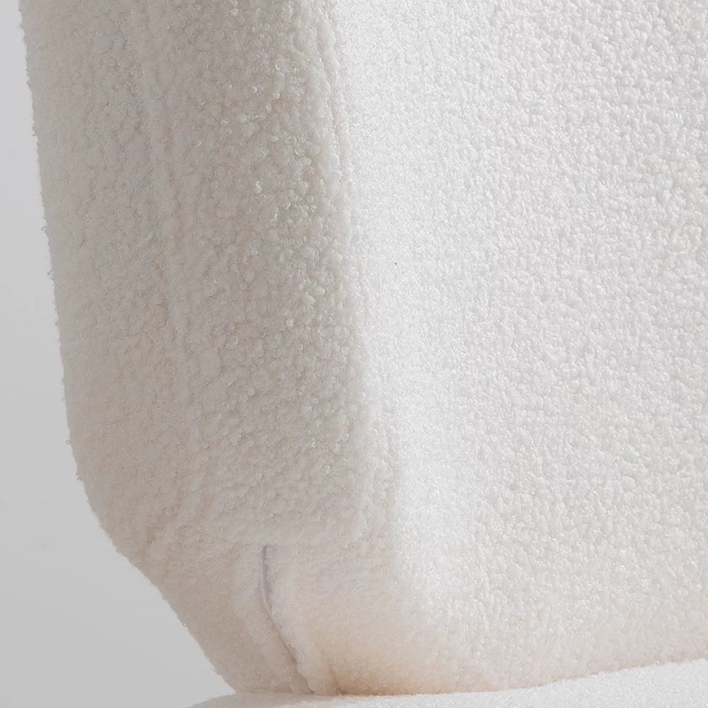 White Round Plush Upholstered Swivel Chair N41244