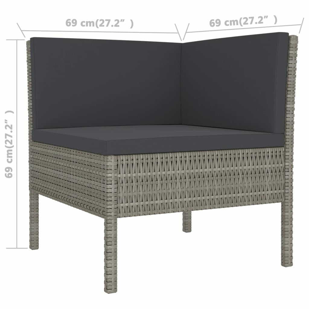 9 Piece Poly Rattan Outdoor Sectional Sofa Set C582070