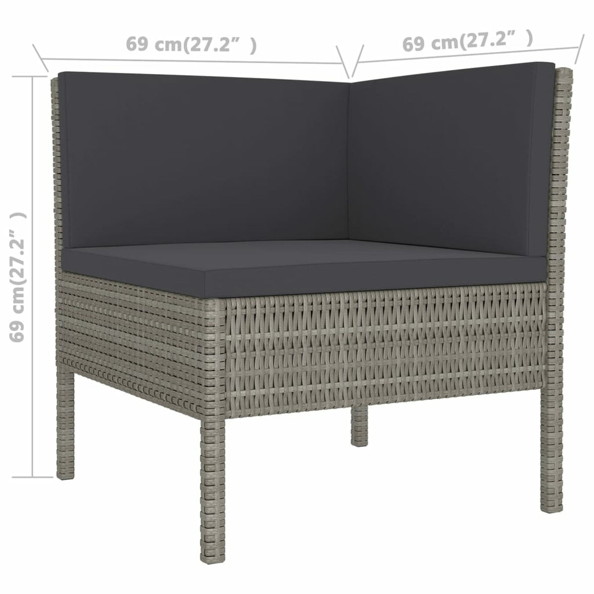 9 Piece Poly Rattan Outdoor Sectional Sofa Set C582070