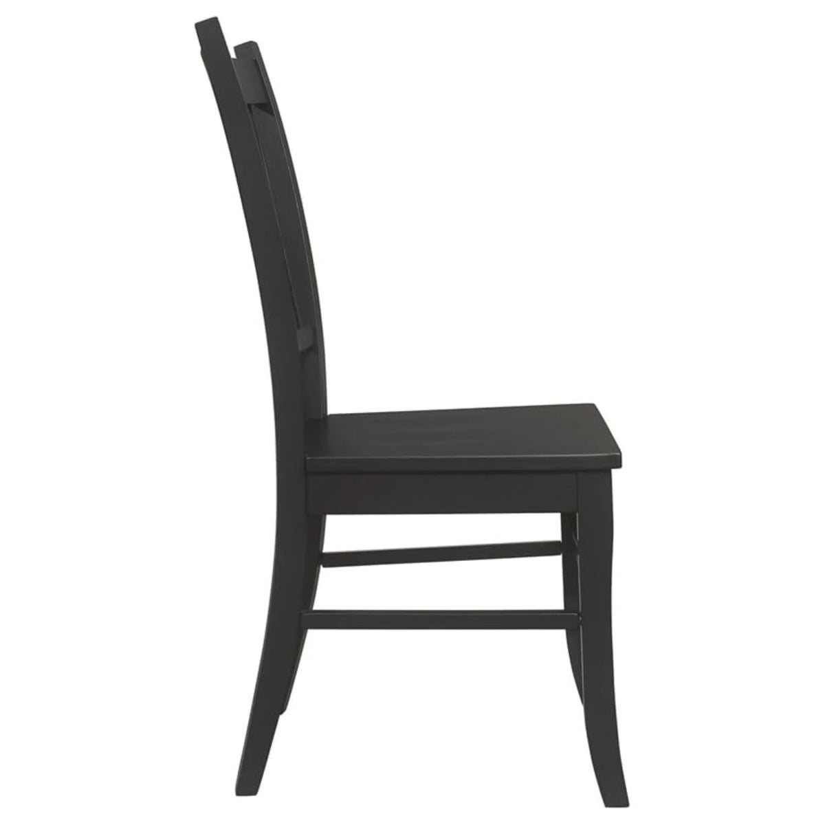 Wood Slat Back Dining Side Chair in Matte Black W869560