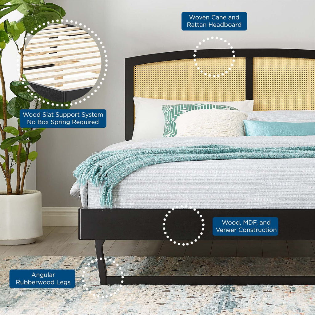 Black Wood Full Size Platform Bed Frame E881762