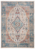 Navy Ivory Floral Bordered Area Rug 6' x 9' K39809