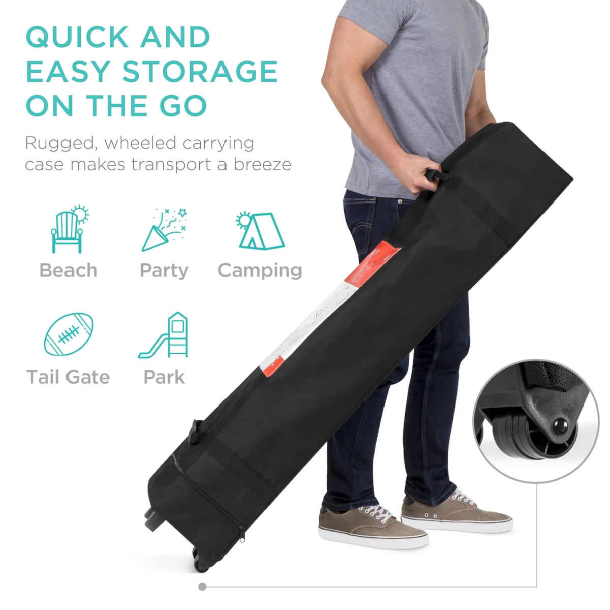 10x10ft Pop Up Canopy with Wheeled Case and 4 Weight Bags L666