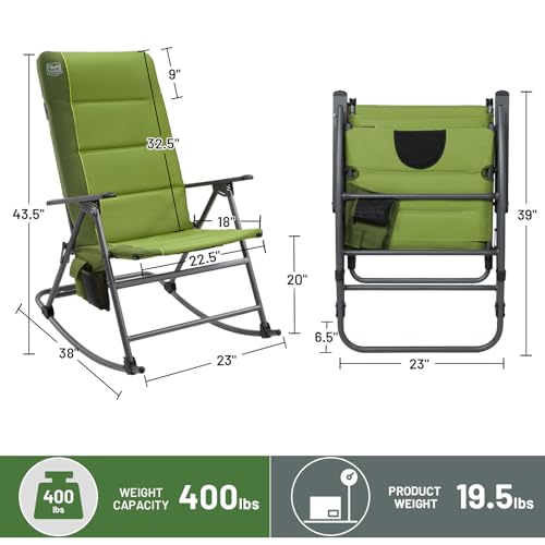 Oversized Padded Folding Rocking Camping Chair N517