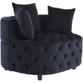 Black Velvet Tufted Round Accent Chair M39230