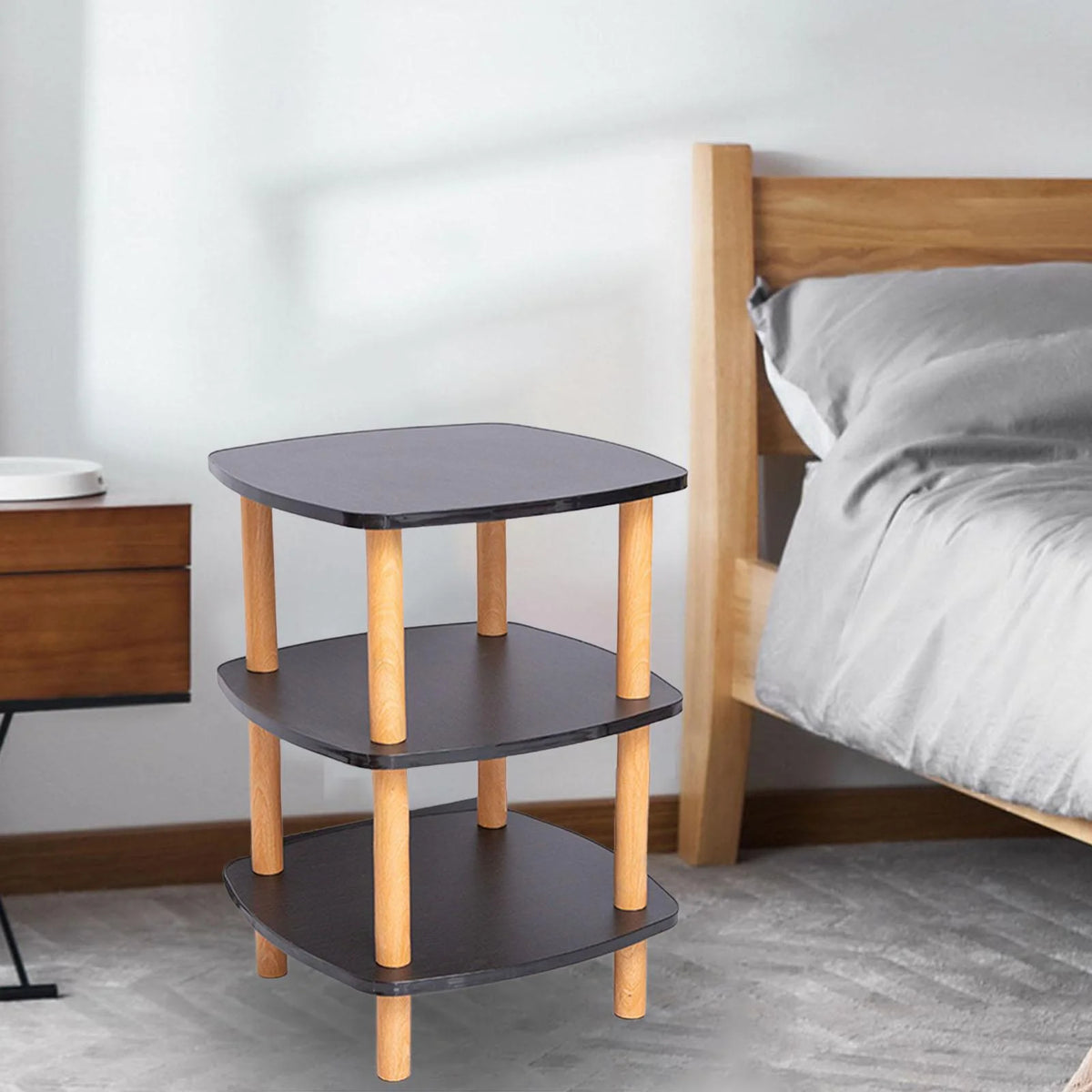 Black 3 Tier Side Table Q1981