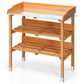 Wooden Potting Bench with 3-Tier Storage Shelf H6084