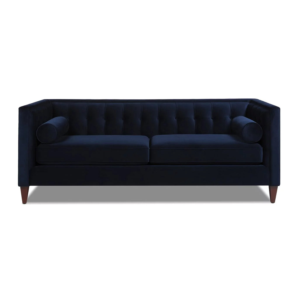 84" Tufted Tuxedo Sofa Cloud White Performance Velvet C745856