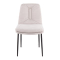 Cream Fabric and Black Steel Dining Chair Set of 2 Q45245
