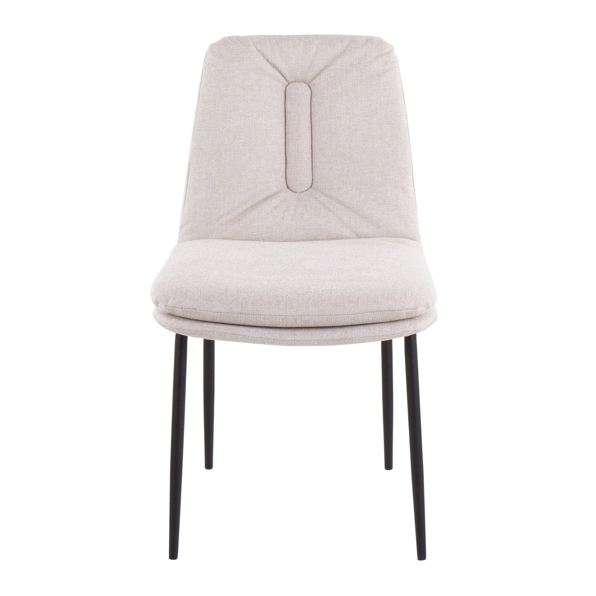 Cream Fabric and Black Steel Dining Chair Set of 2 Q45245